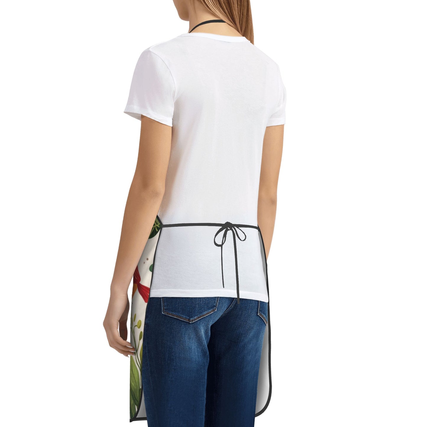 Cute Birds and Vegetables Apron – Waterproof Cooking Apron for Adults, Adjustable Kitchen Apron for Baking, BBQ & Cleaning