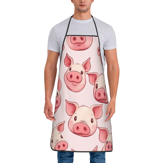 Cute Pig Pattern Apron – Waterproof & Oil-Resistant Adjustable Apron for Cooking, Baking, Grilling, and Crafting (Unisex)