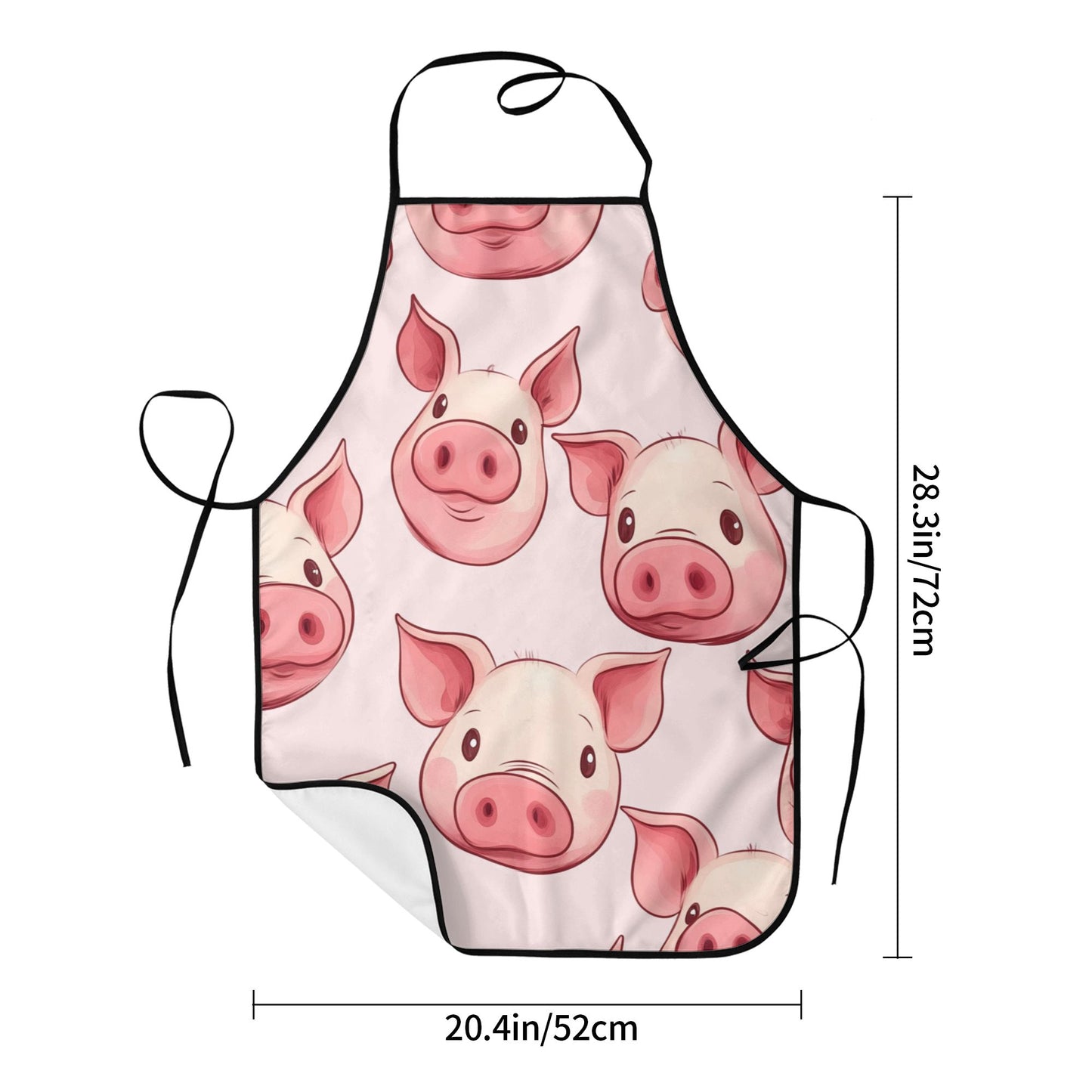 Cute Pig Pattern Apron – Waterproof & Oil-Resistant Adjustable Apron for Cooking, Baking, Grilling, and Crafting (Unisex)