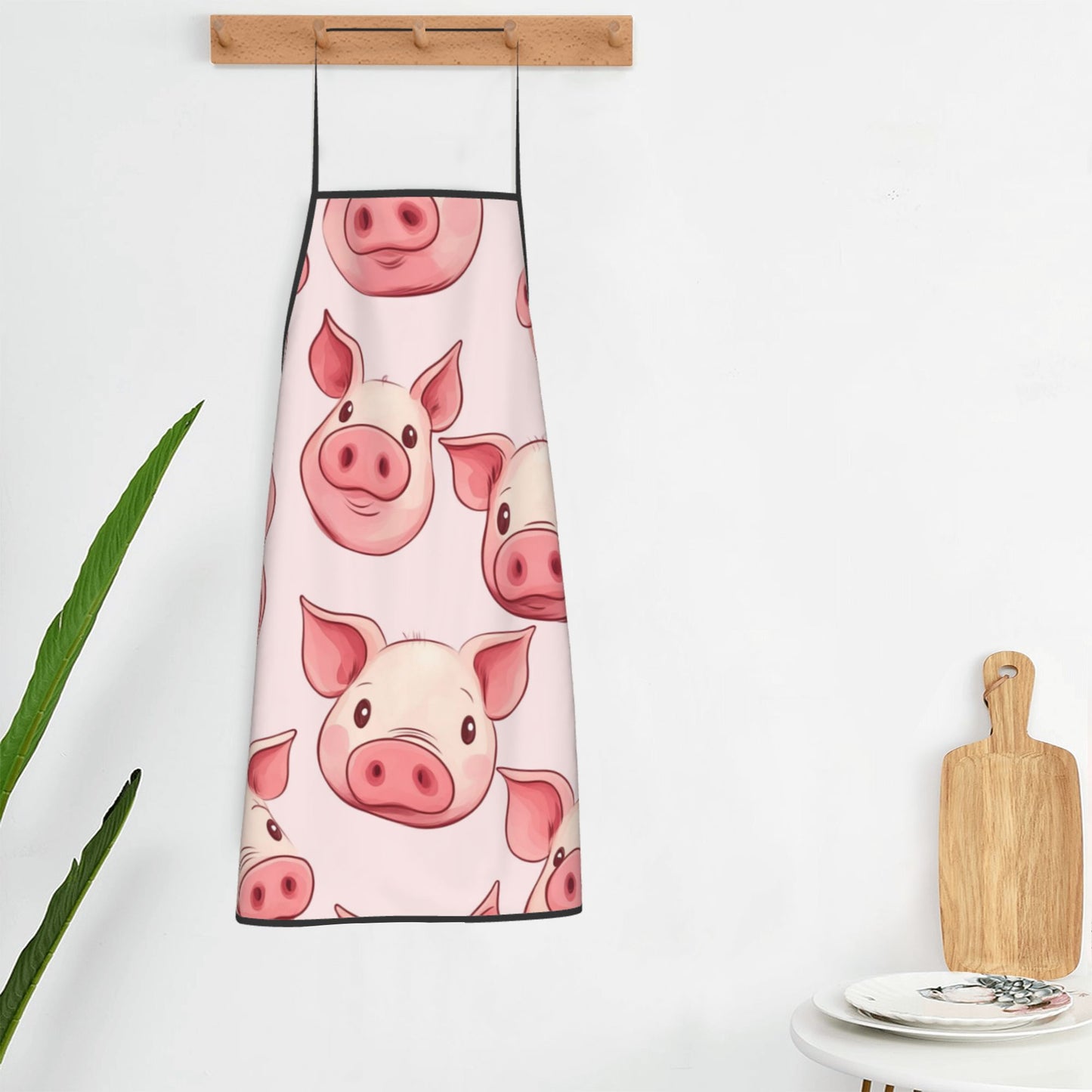 Cute Pig Pattern Apron – Waterproof & Oil-Resistant Adjustable Apron for Cooking, Baking, Grilling, and Crafting (Unisex)