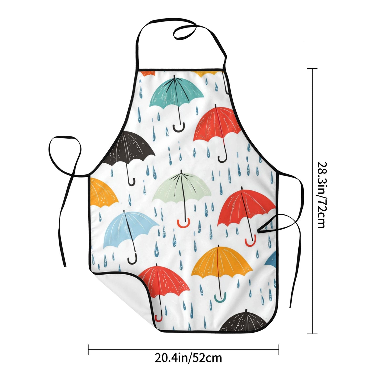 Colorful Umbrella Pattern Apron – Waterproof Oil-Resistant Cooking Apron for Baking, BBQ, Gardening & Crafts (Unisex, Adult Size)