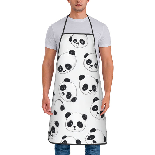 Cute Panda Pattern Apron – Waterproof Adjustable Kitchen Apron for Cooking, Baking & Crafts, Unisex 20.4"x28.3"