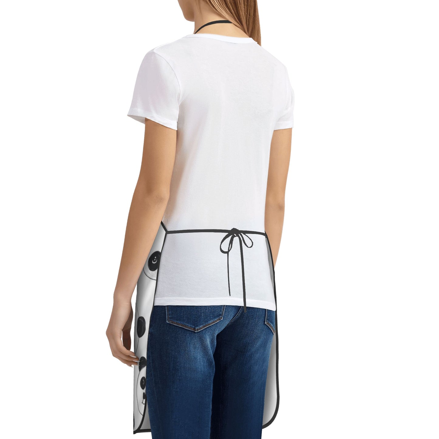 Cute Panda Pattern Apron – Waterproof Adjustable Kitchen Apron for Cooking, Baking & Crafts, Unisex 20.4"x28.3"