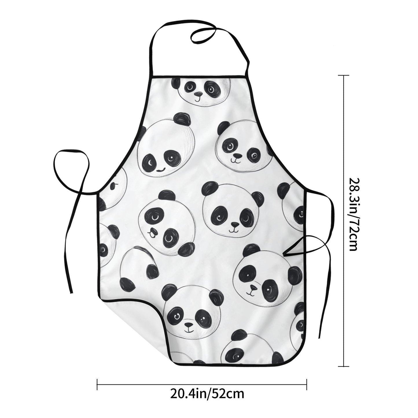 Cute Panda Pattern Apron – Waterproof Adjustable Kitchen Apron for Cooking, Baking & Crafts, Unisex 20.4"x28.3"